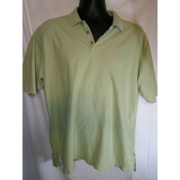 Tommy Bahama Polo Shirt Silk Blend‎ Golf Casual Short Sleeve Green L - Picture 1 of 3